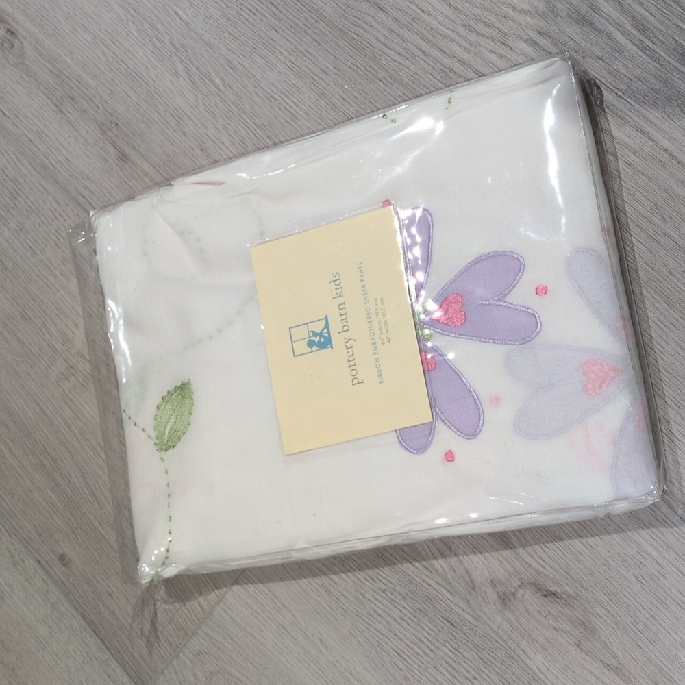 *New* Pottery Barn Kids Ribbon Embroidered Sheer Panel